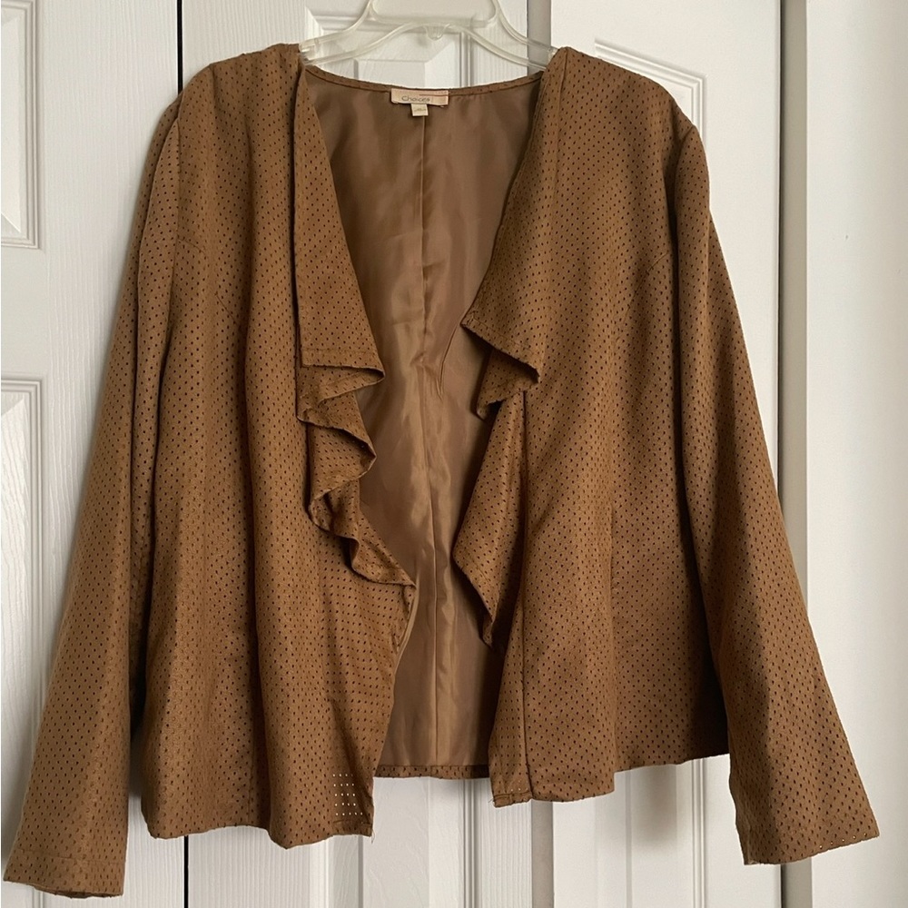 Choices Bronze Lightweight Open Jacket with lining & Ruffled lapel Size XL